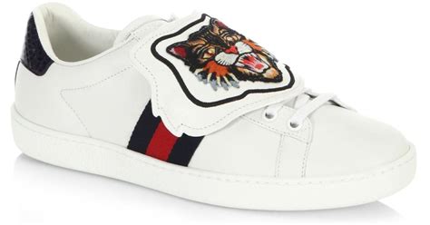 gucci bianche leone|gucci low top women's.